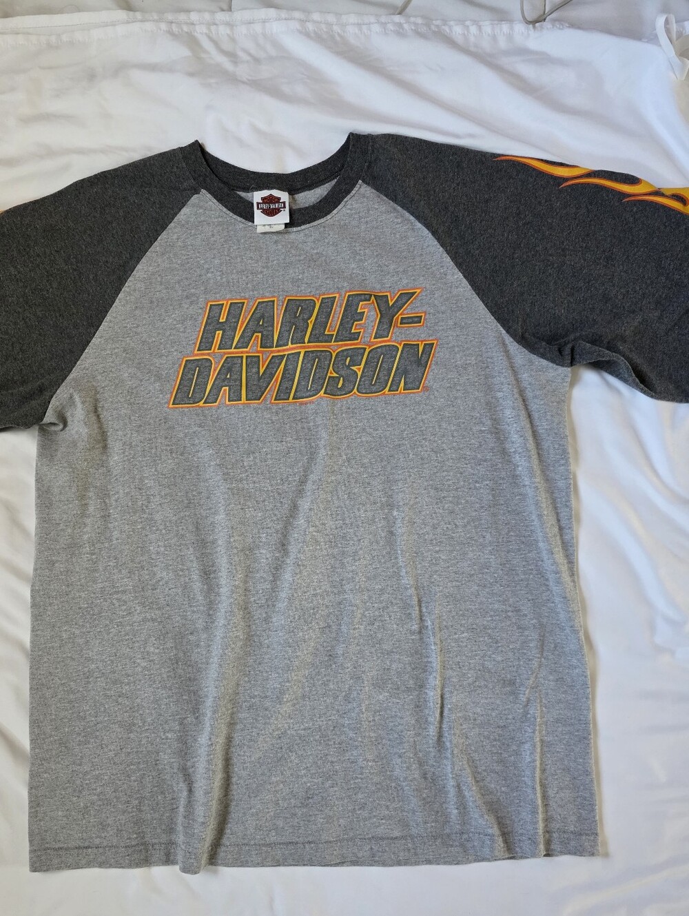 Harley-Davidson Men's‎ Grey Raglan Sleeve Logo T-Shirt